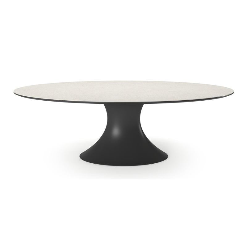 Fano tuintafel in zwart aluminium en volkeramiek shilin - L 240 x B 135 x H 75 cm