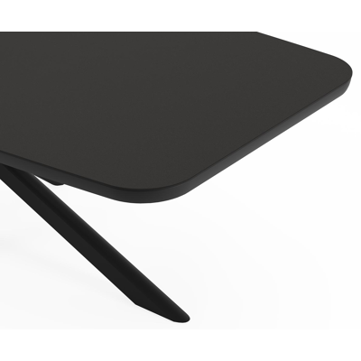 Pamplona ensemble de jardin forme de bateau en aluminium noir en sintered stone notte minerale avec 6 chaises de jardin Cosa