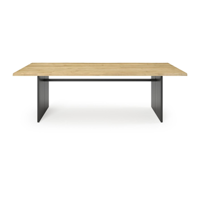 Portofino tuintafel in zwart aluminium en teak - L 240 x B 102 x H 74,5 cm