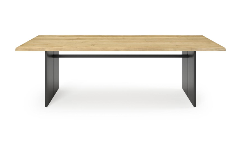 Portofino tuintafel in zwart aluminium en teak - L 240 x B 102 x H 74,5 cm