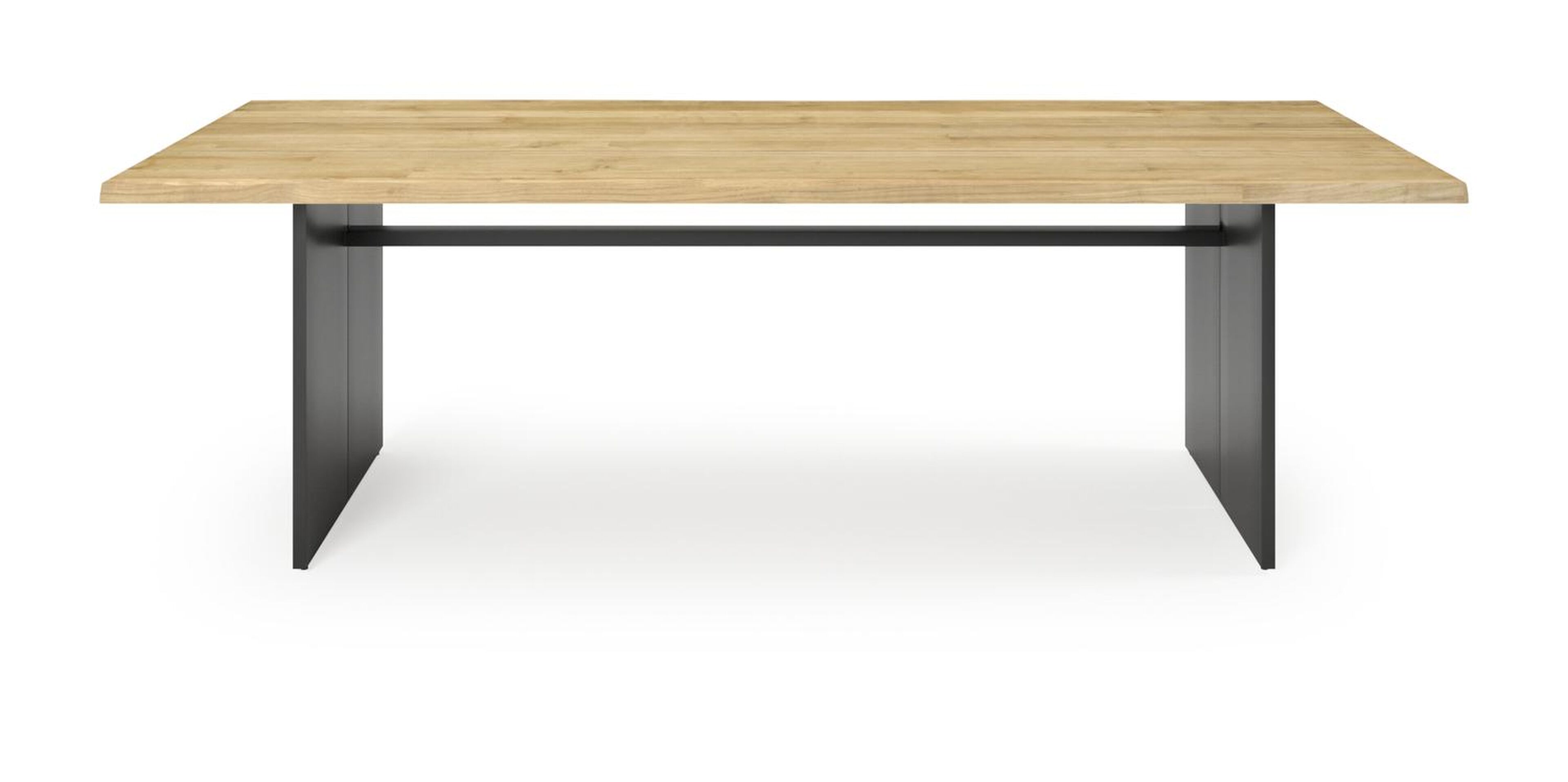 Portofino tuintafel in zwart aluminium en teak - L 240 x B 102 x H 74,5 cm