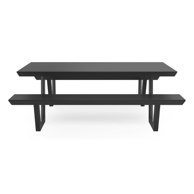 Table de pique-nique Altura en aluminium noir - Lg 220 x Larg 89 x H 74 cm