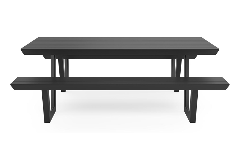 Altura picknicktafel in zwart aluminium - L 220 x B 89 x H 74 cm