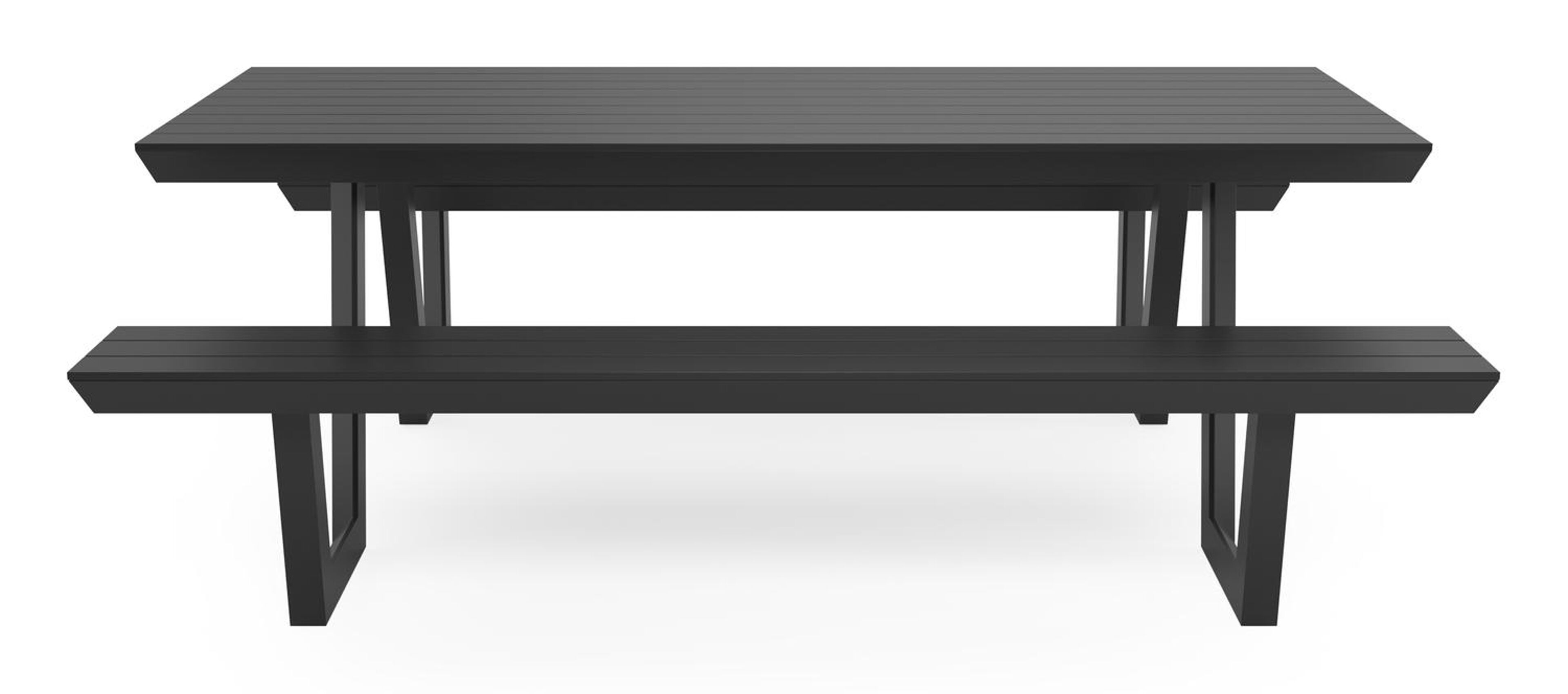 Table de pique-nique Altura en aluminium noir - Lg 220 x Larg 89 x H 74 cm