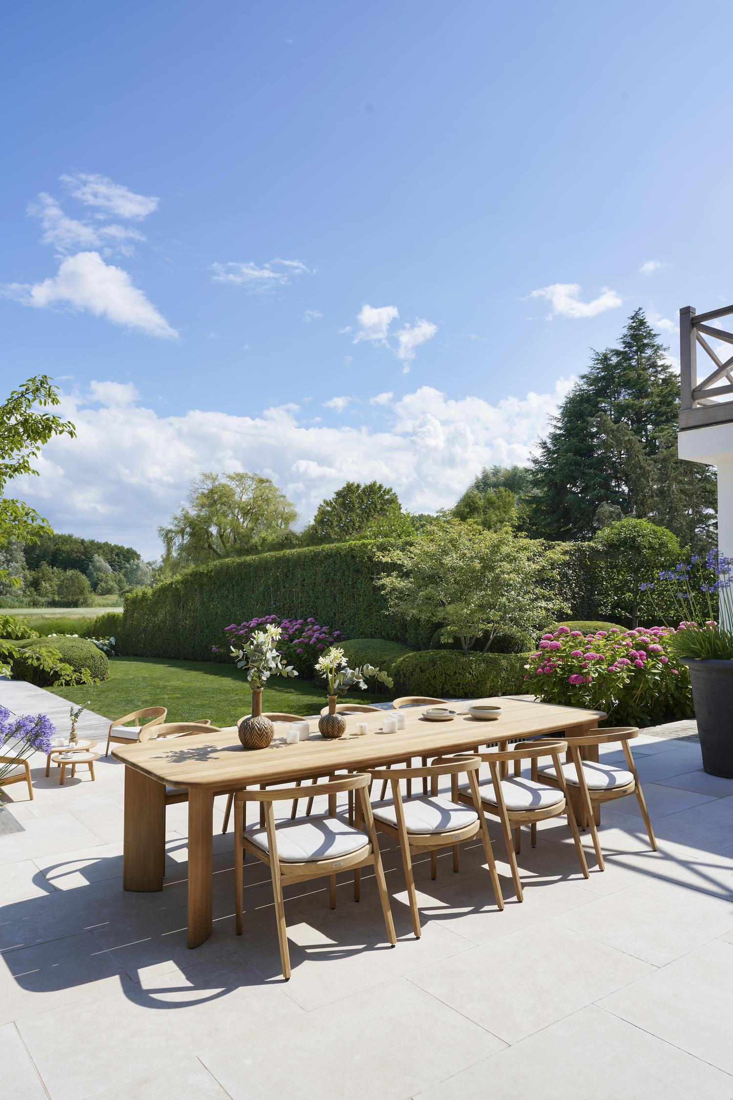 Coussin de chaise Lacrima teak en all weather sunbrella® luxe lopi marble