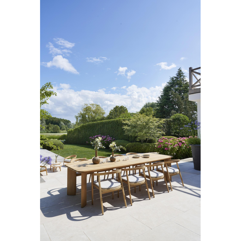 Lacrima teak stoelkussen in all weather sunbrella® luxe lopi marble