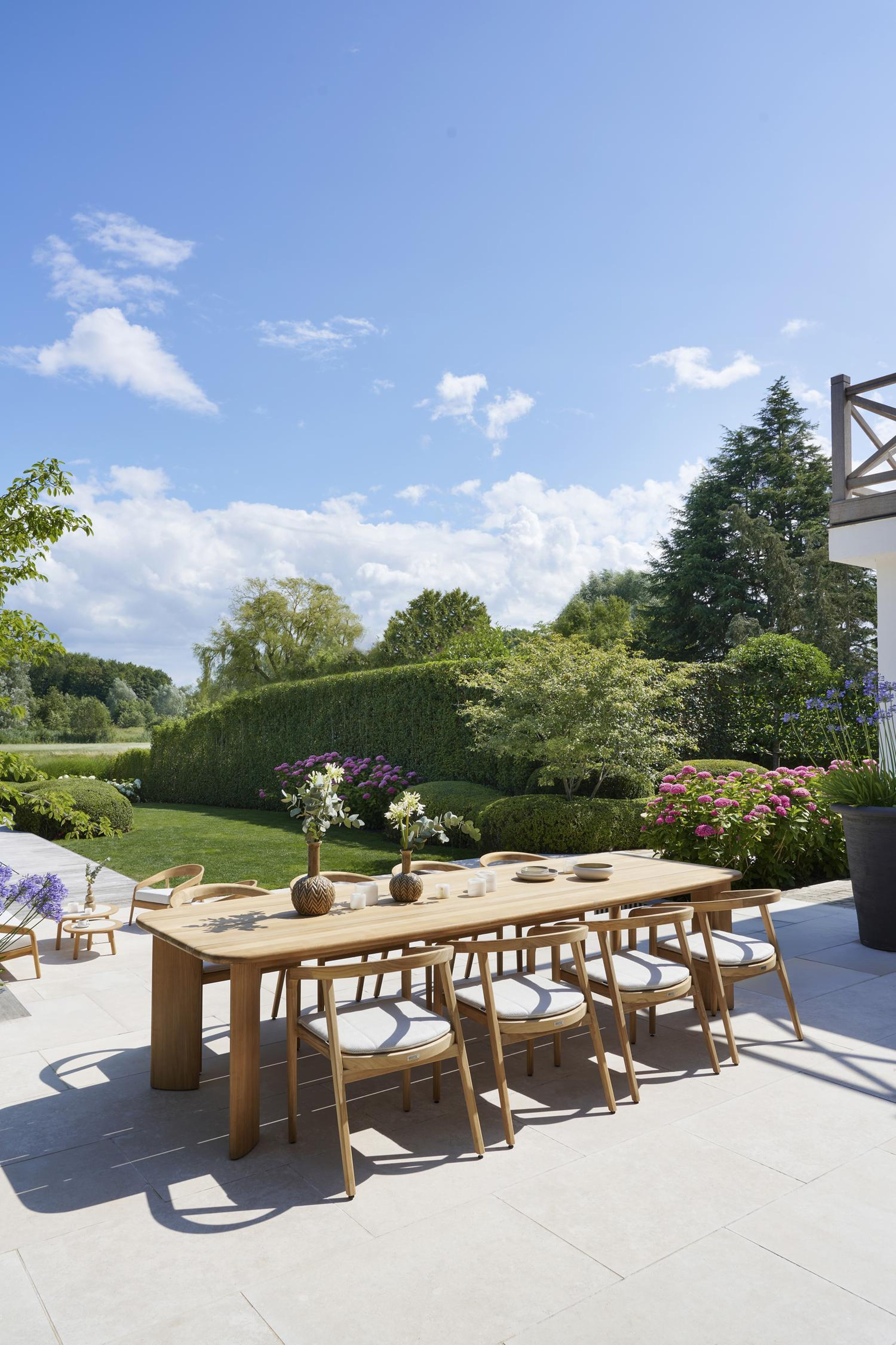 Coussin de chaise Lacrima teak en all weather sunbrella® luxe lopi marble