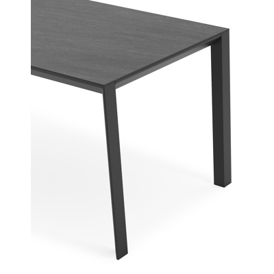 Malito tuintafel in zwart aluminium en volkeramiek basalt black - L 180 x B 80 x H 75 cm