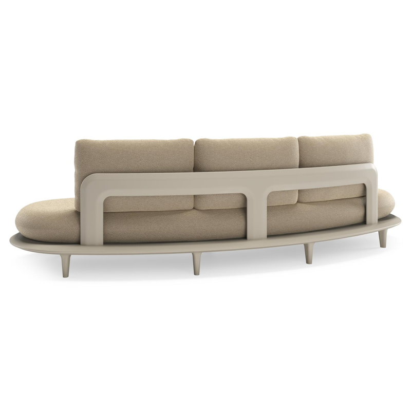 Bomero loungeset in beige aluminium met althea camel all weather cosytica kussen