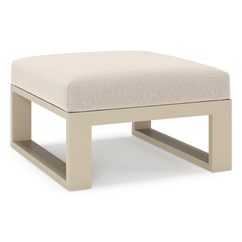 Pouf Verato en aluminium beige et coussin en all weather sunbrella® luxe slow farafra
