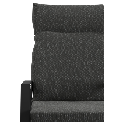 Leon tuinstoel in zwart aluminium en zwart textilene met kussen in Sky Black Weather+ Softtouch