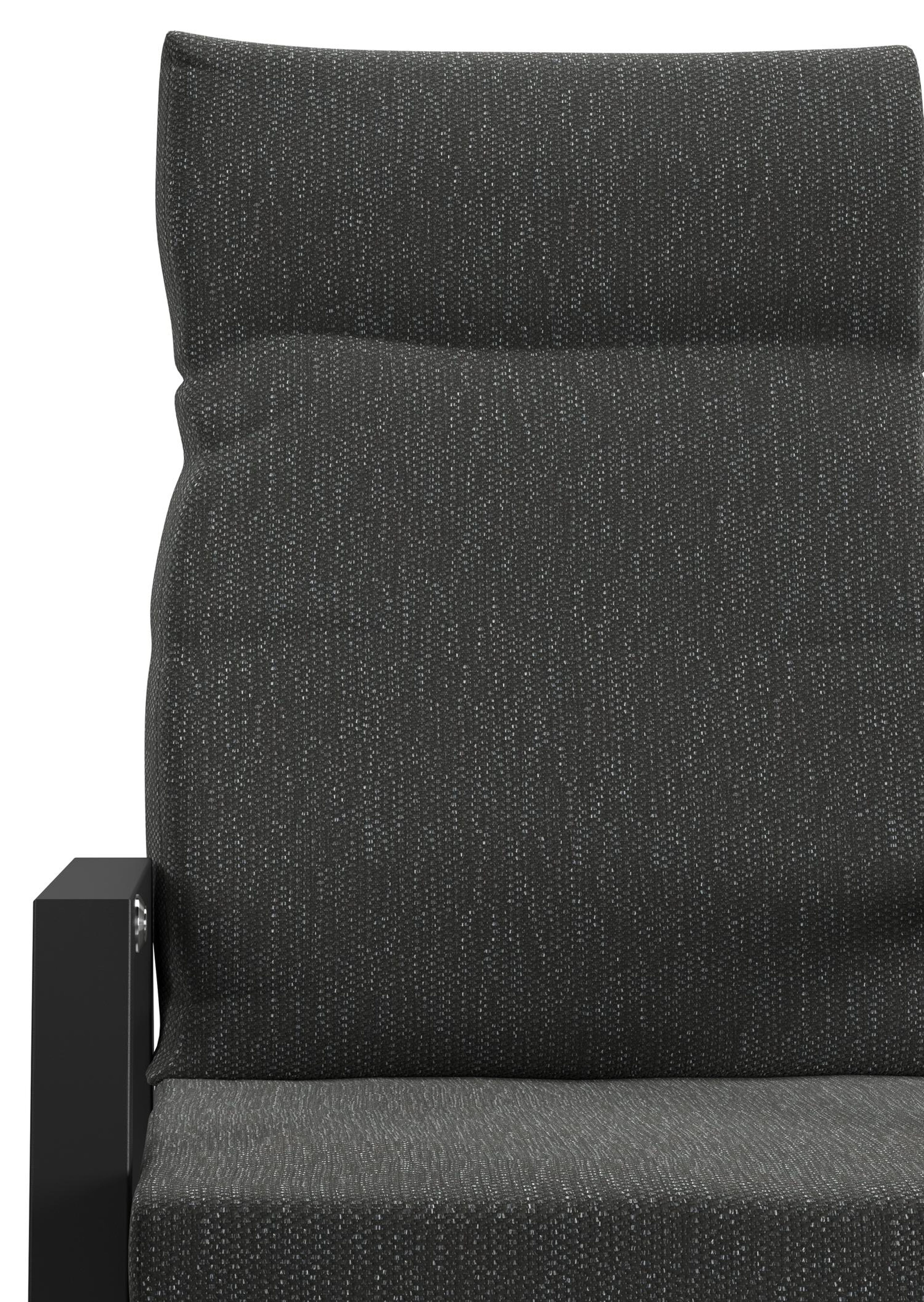 Leon tuinstoel in zwart aluminium en zwart textilene met kussen in Sky Black Weather+ Softtouch