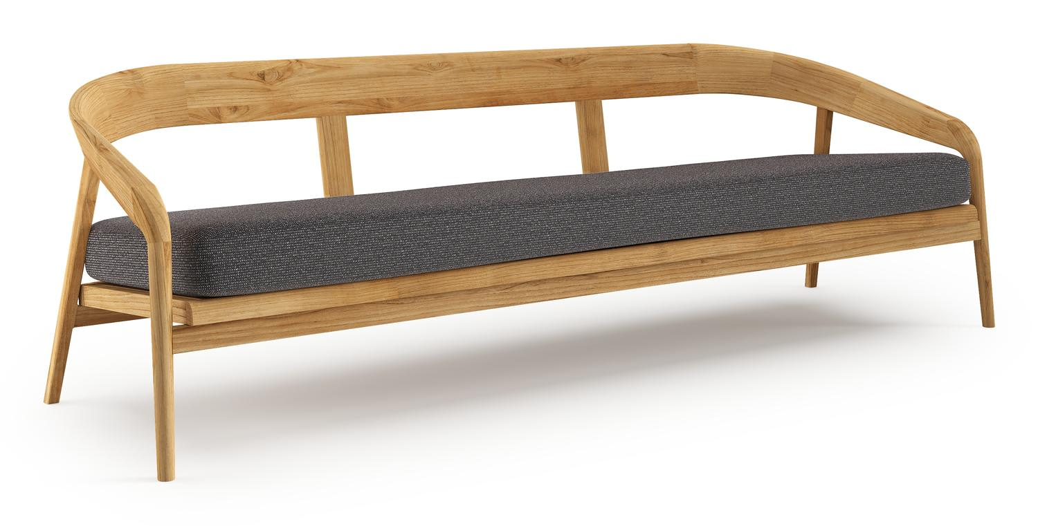 Lacrima loungebank in teak met firenze tunder all weather Solica kussen