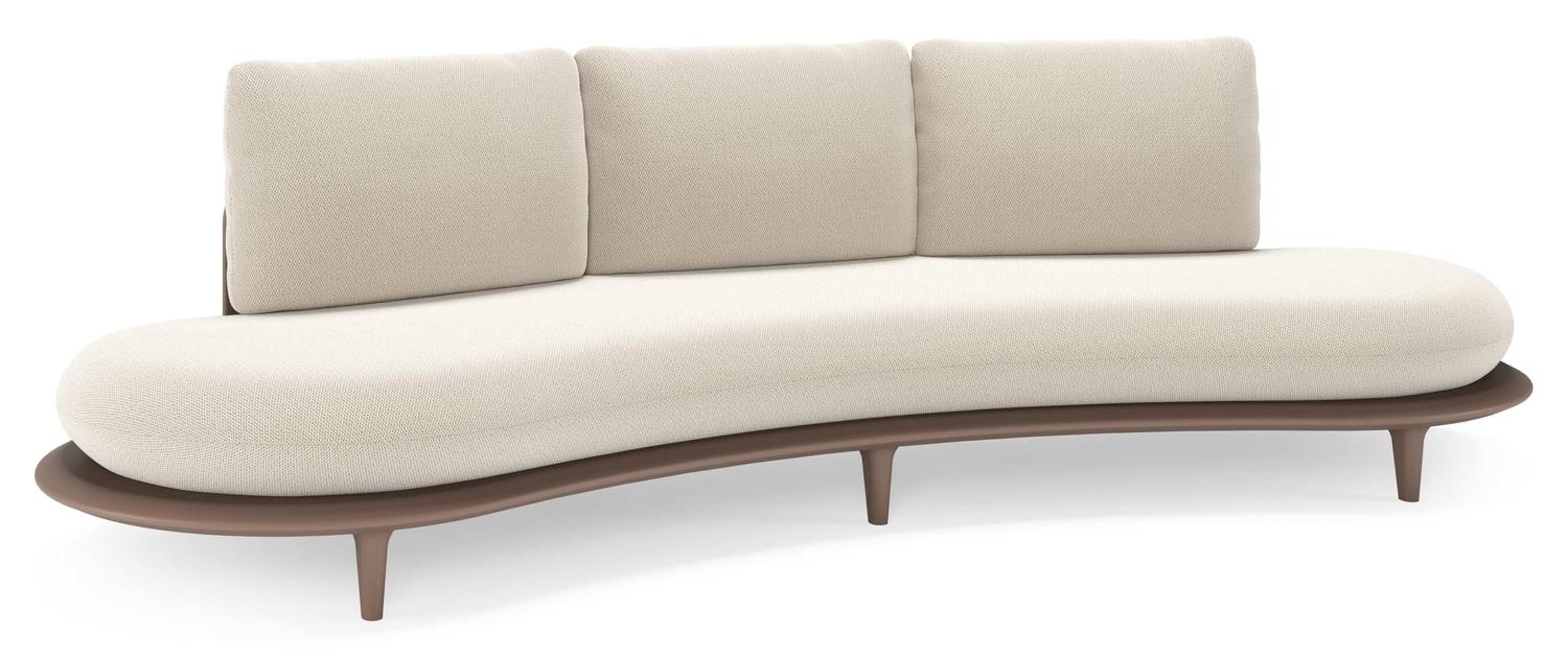 Bomero loungebank in taupe aluminium met lopi marble all weather sunbrella® luxe kussen