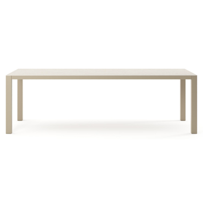 Table de jardin Como rectangulaire en aluminium beige et céramique pleine Shilin - Lg. 240 x Lrg. 100 x Haut. 73 cm