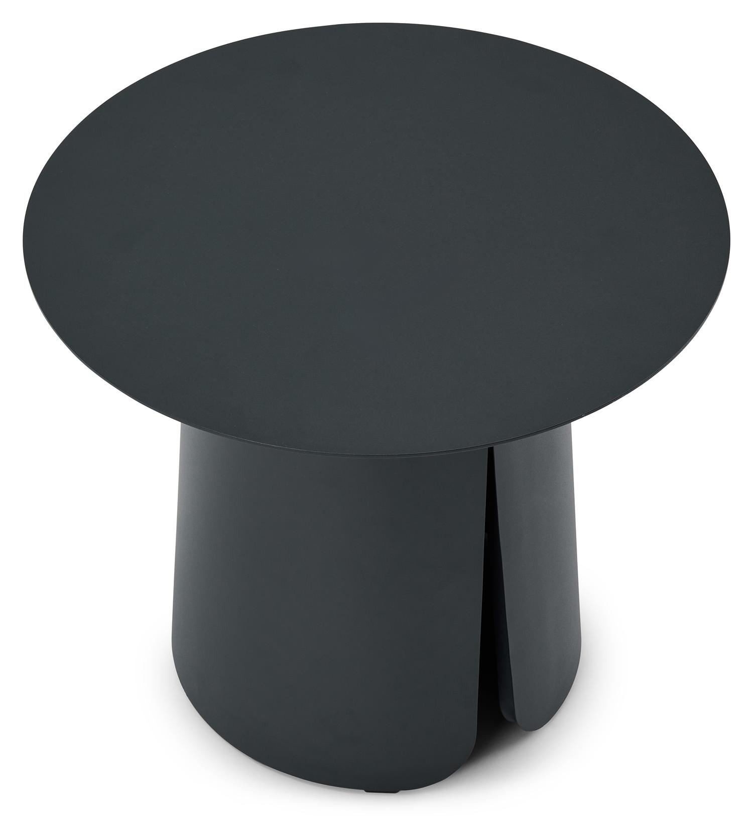 Avila bijzettafel in zwart aluminium - Dia. 45 x H 39 cm