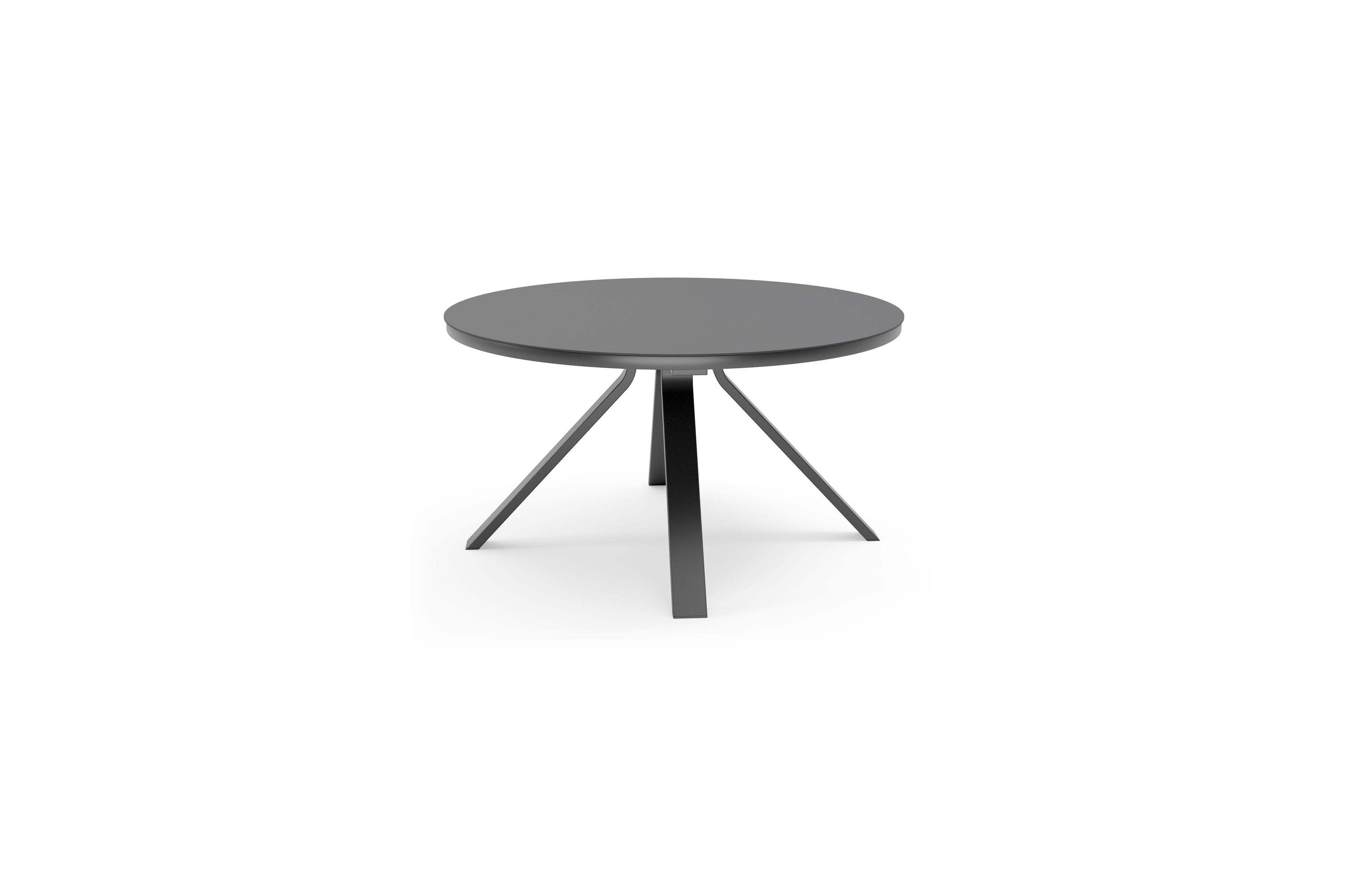 Cesano tuintafel in zwart aluminium en volkeramiek nero black - Dia. 148 x H 74,5 cm