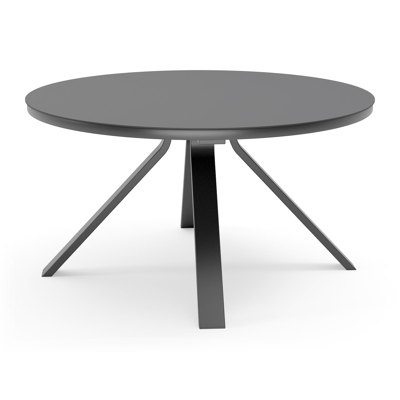 Cesano tuintafel in zwart aluminium en volkeramiek nero black - Dia. 148 x H 74,5 cm