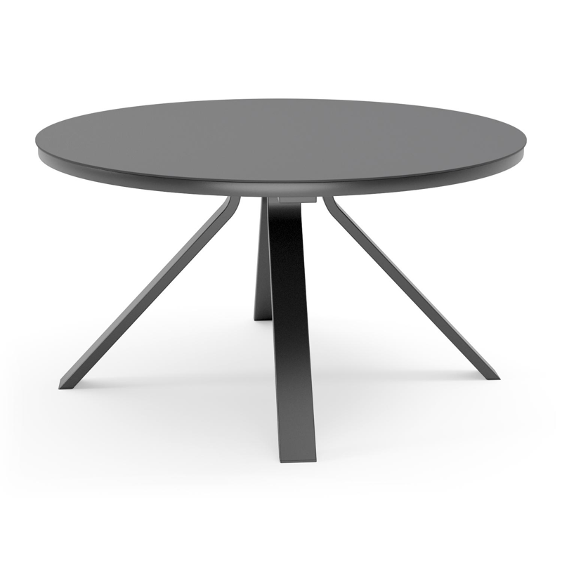 Cesano tuintafel in zwart aluminium en volkeramiek nero black - Dia. 148 x H 74,5 cm
