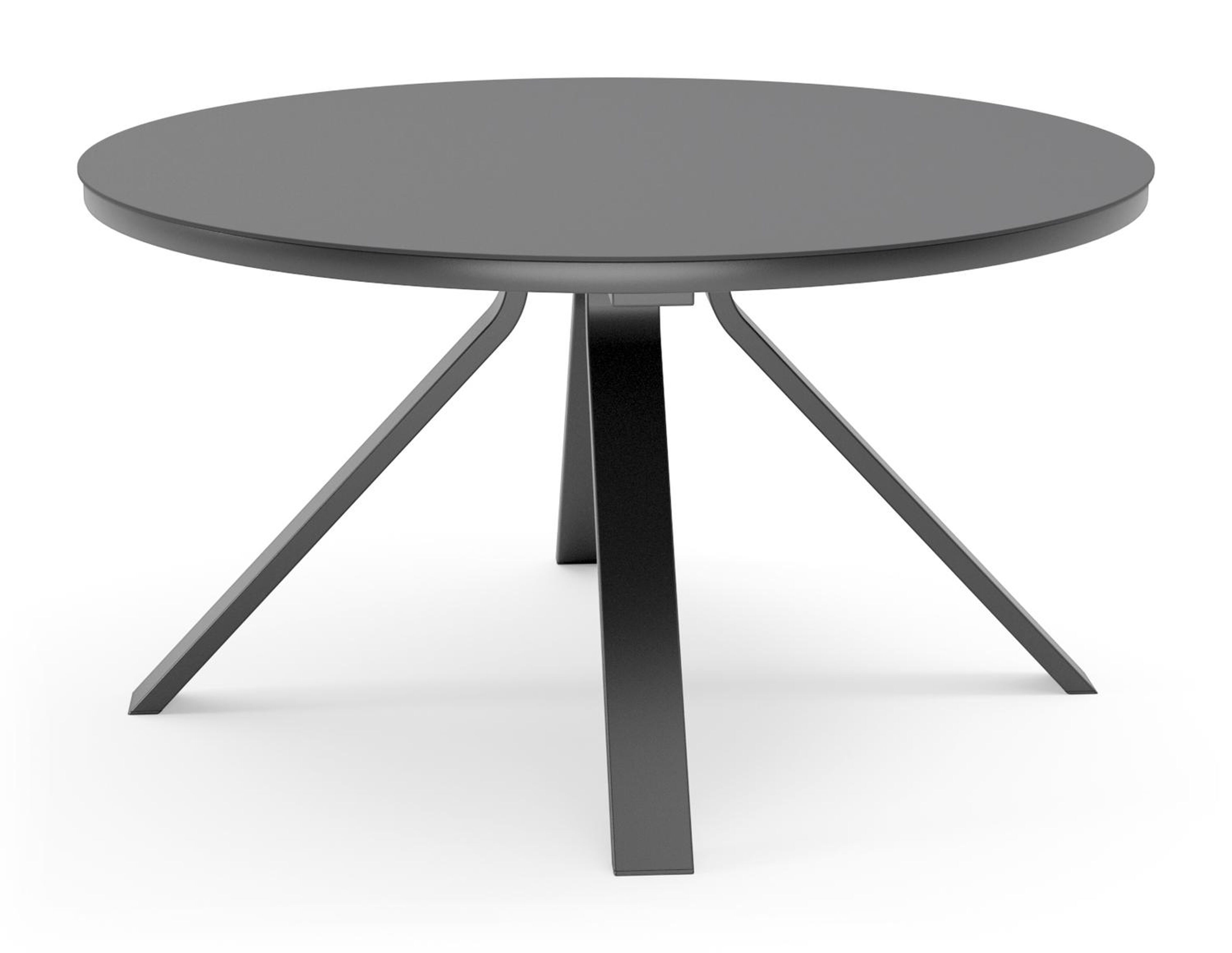 Table de jardin Cesano en aluminium noir et céramique pleine nero black - Dia. 148 x H 74,5 cm