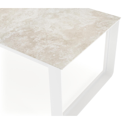 Atessa tuintafel rechthoekig in wit aluminium en volkeramiek Rapolano L 240 x B 100 cm