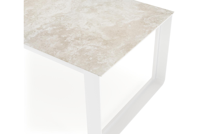 Atessa tuintafel rechthoekig in wit aluminium en volkeramiek Rapolano L 240 x B 100 cm