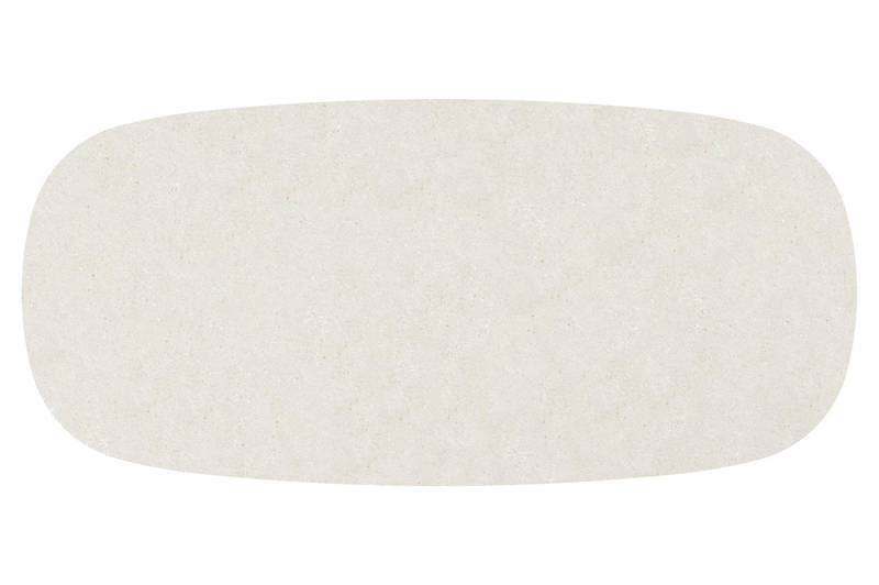 Table de jardin Amico bombo en aluminium beige et céramique pleine Shilin - Lg. 270 x Lrg. 125 x Haut. 73.5 cm