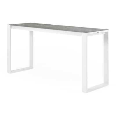 Verato bartafel in wit aluminium en volkeramiek new york - L 220 x B 70 x H 106 cm