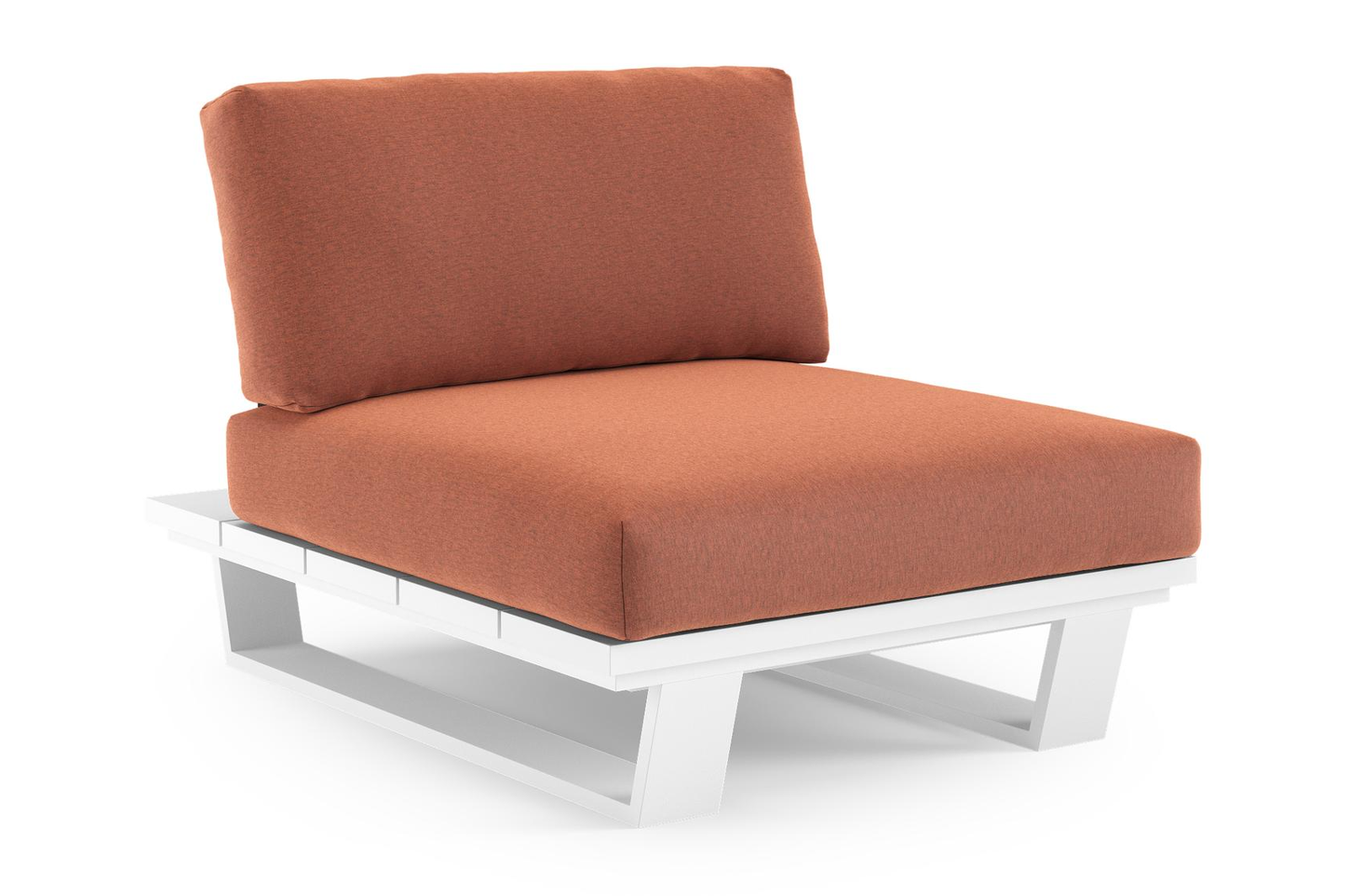 Pagino loungestoel in wit aluminium met heritage rust all weather sunbrella® luxe kussen