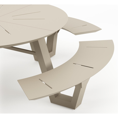 Rondino picknicktafel in beige aluminium - Dia. 236 cm