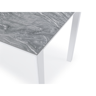 Malito tuintafel in wit aluminium en volkeramiek mar del plata - L 180 x B 80 x H 75,5 cm