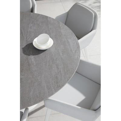 Altera tuinstoel wit-grijs - aluminium en textilene