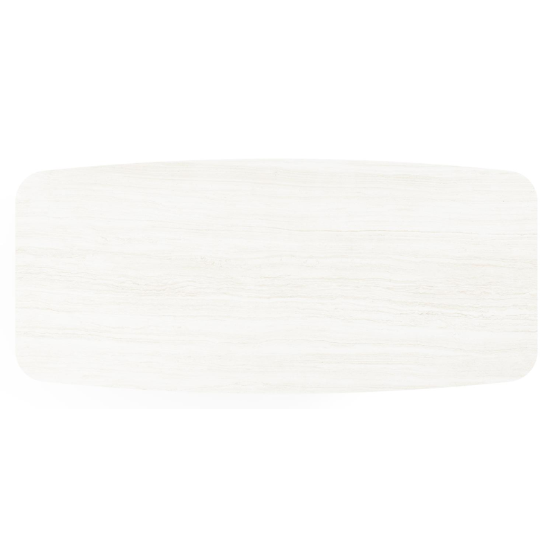 Lacrima tuintafel bootvorm in zwart aluminium en volkeramiek calista - L 255 x B 115 x H 73 cm