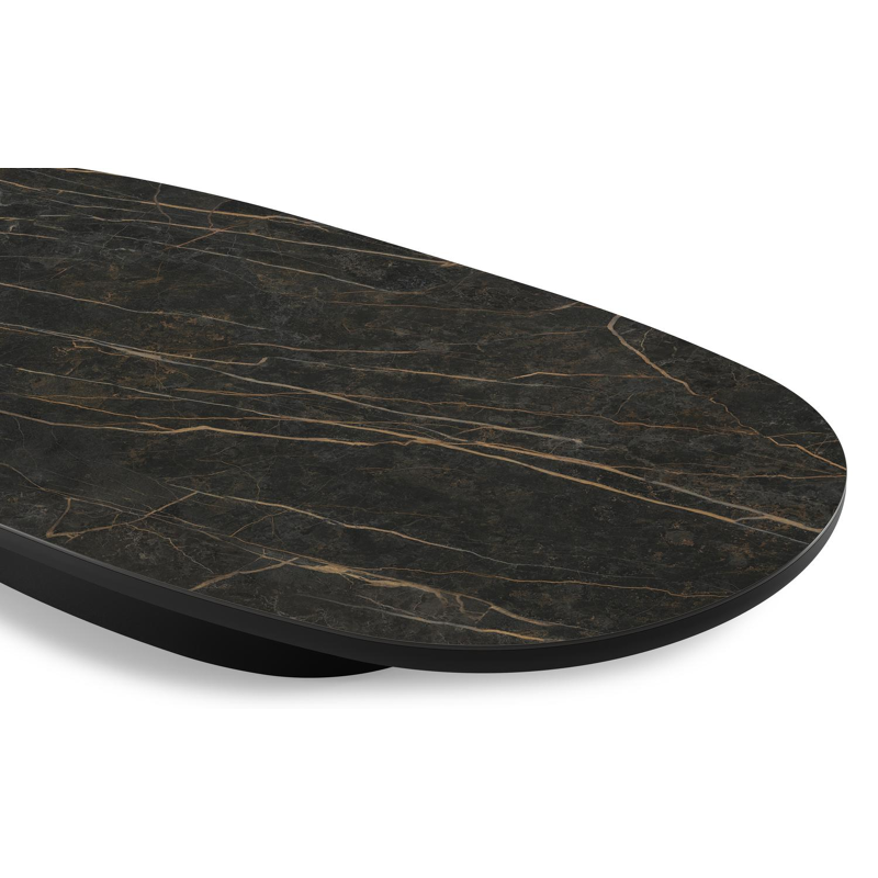 Amico loungetafel bombo in zwart aluminium en volkeramiek Black Obsession - L 171 x B 89 x H 24 cm