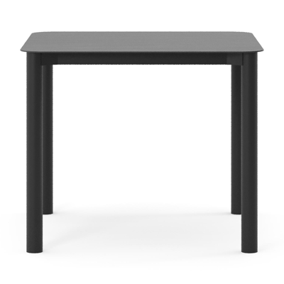 Table de jardin Orso rectangulaire arrondi en aluminium noir et céramique pleine Basalt Black - Lg. 90 x Lrg. 90 x Haut. 74.5 cm