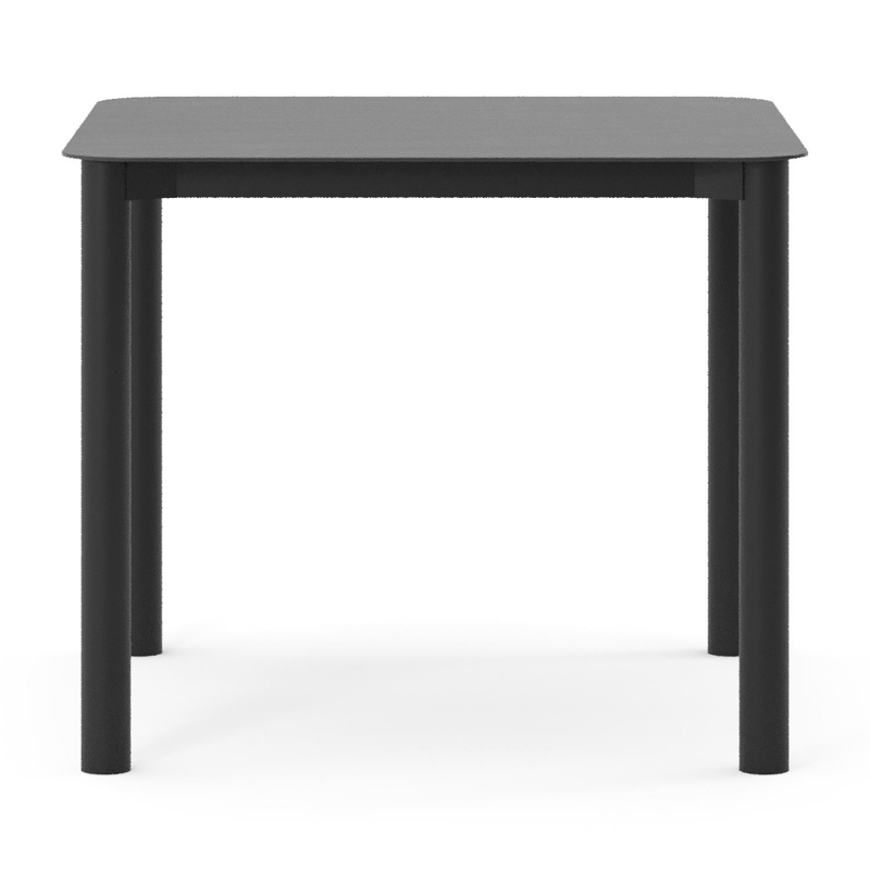 Orso tuintafel rechthoekig afgerond in zwart aluminium en volkeramiek Basalt Black - L 90 x B 90 x H 74.5 cm