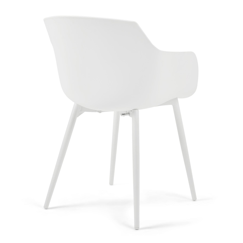 Alora tuinset in wit aluminium en polywood tafelblad met 6 Paco tuinstoelen