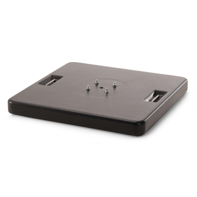 Avola zweefparasol met tiltfunctie in zwart aluminium en Natte Sooty Sunbrella® Premium parasoldoek - L1 200 x L2 300 cm met Pedito parasolvoet 120 kg