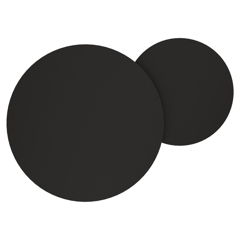 Enna set van 2 loungetafels rond in zwart aluminium en volkeramiek zwart - Dia.100/70 x H 37/30 cm