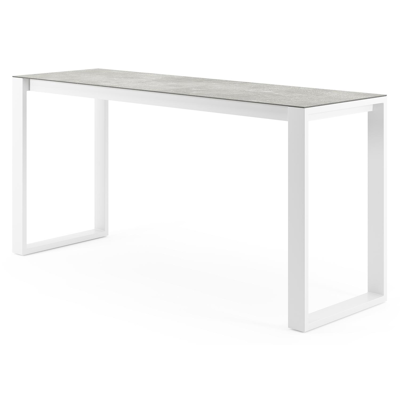 Verato bartafel in wit aluminium en volkeramiek new york - L 220 x B 70 x H 106 cm