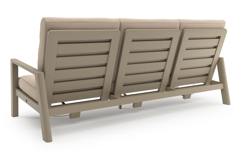 Salon de jardin Cirello en aluminium beige et coussins en all weather sunbrella® luxe heritage papyrus