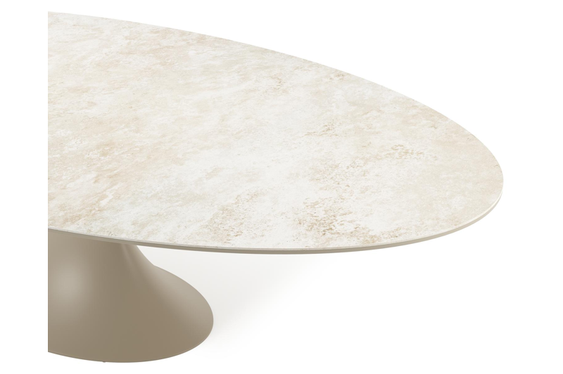 Fano tuintafel ovaal in beige aluminium en volkeramiek Rapolano - L 290 x B 148 x H 75 cm