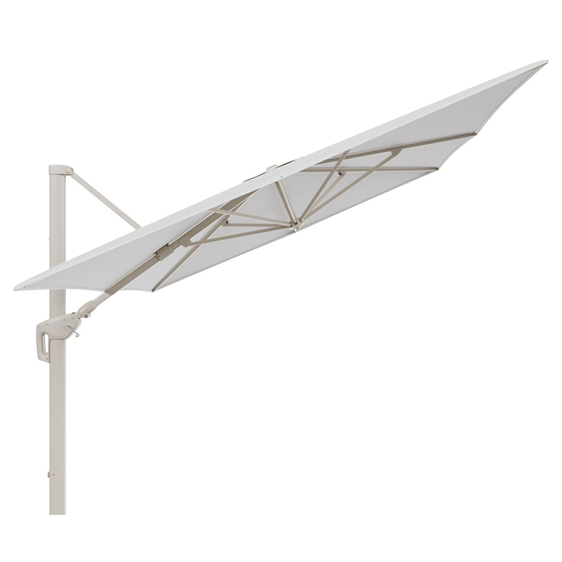 Parasol pendant Minore avec fonction tilt en aluminium beige et toile de parasol All Weather Solica Soul Optik - Lg.1 400 x Lg.2 300 cm (sans pied de parasol)