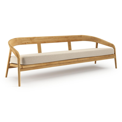 Lacrima loungebank in teak met althea chalk all weather Cosytica kussen