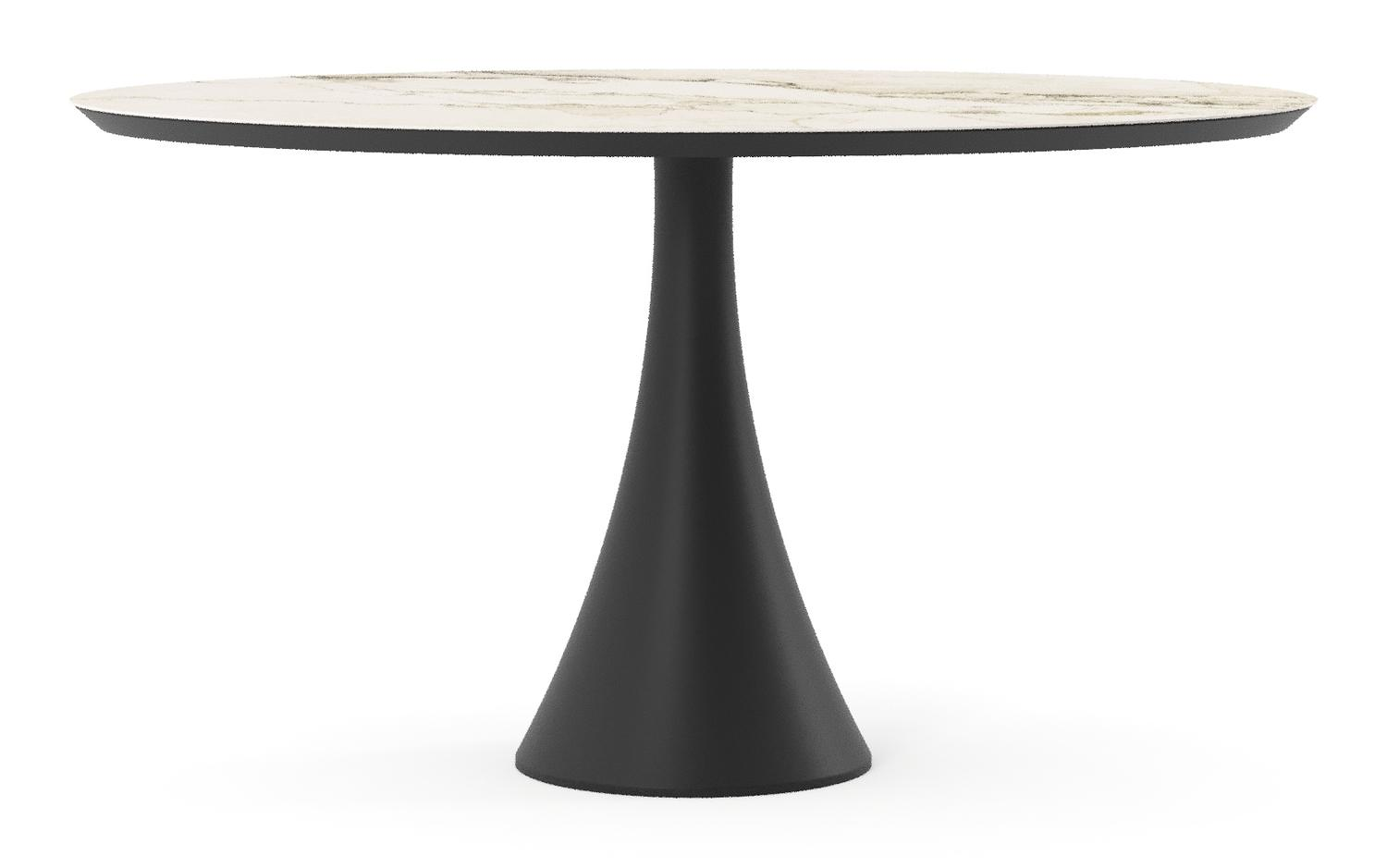 Fano tuintafel ovaal in zwart aluminium en volkeramiek Colorado Dunes - L 140 x B 80 x H 74.5 cm