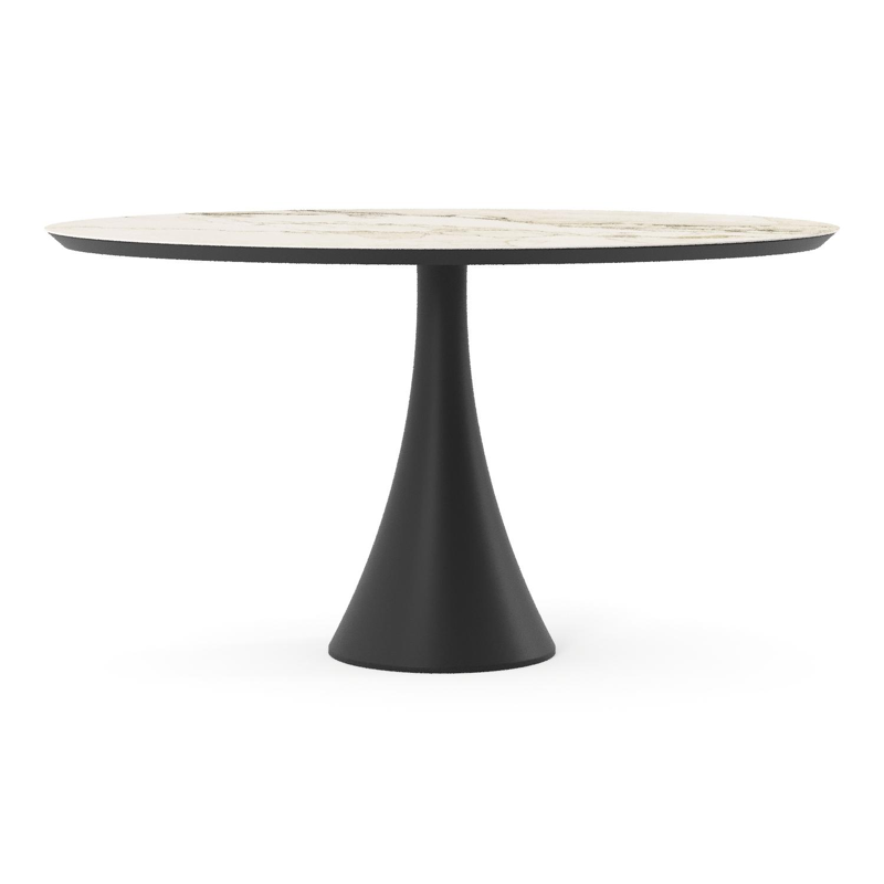 Fano tuintafel ovaal in zwart aluminium en volkeramiek Colorado Dunes - L 140 x B 80 x H 74.5 cm