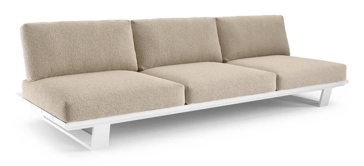 Pagino loungebank in wit aluminium met bora forest all weather cosytica kussen