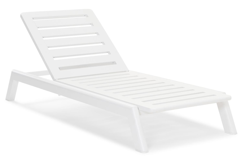 Cirello verstelbaar ligbed met pompsysteem in wit aluminium met natte charcoal chine all weather sunbrella® luxe kussen