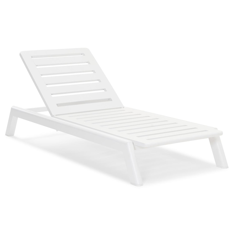 Cirello verstelbaar ligbed met pompsysteem in wit aluminium met natte sooty all weather Sunbrella® luxe kussen