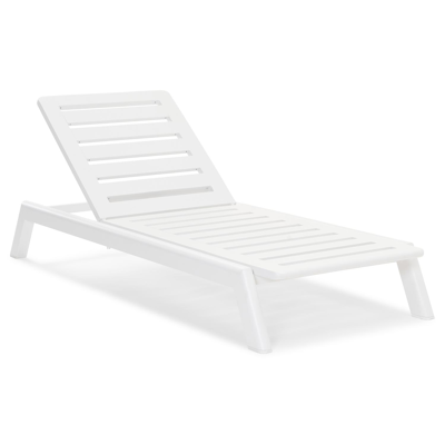 Cirello verstelbaar ligbed met pompsysteem in wit aluminium met natte charcoal chine all weather sunbrella® luxe kussen